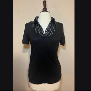 SOLD ❌ Charlotte Russe Black Polka Dot Collar Blouse